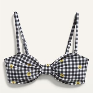 Old Navy Black and White Gingham Bikini Top